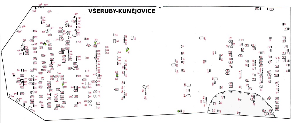 Všeruby zaměření židovský hřbitov